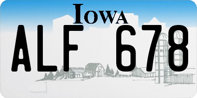IA license plate ALF678