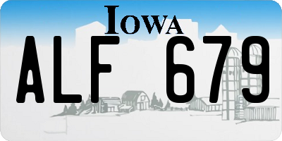 IA license plate ALF679