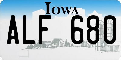 IA license plate ALF680