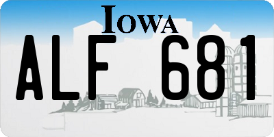 IA license plate ALF681
