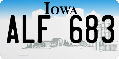 IA license plate ALF683