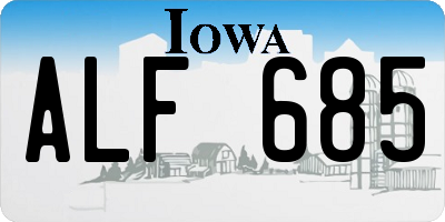 IA license plate ALF685