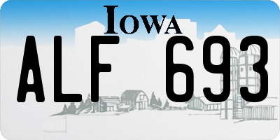 IA license plate ALF693