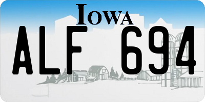 IA license plate ALF694