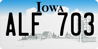 IA license plate ALF703
