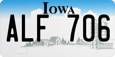 IA license plate ALF706
