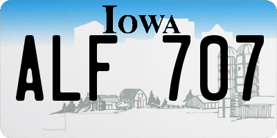 IA license plate ALF707