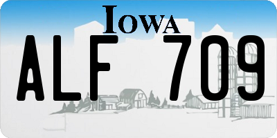 IA license plate ALF709