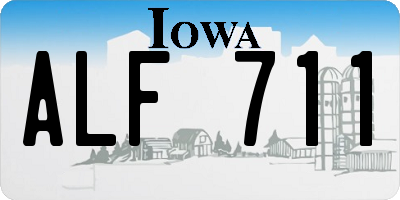 IA license plate ALF711