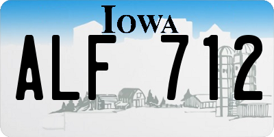 IA license plate ALF712