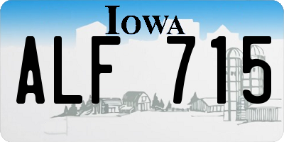 IA license plate ALF715