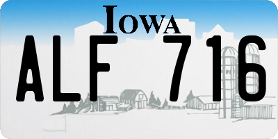 IA license plate ALF716