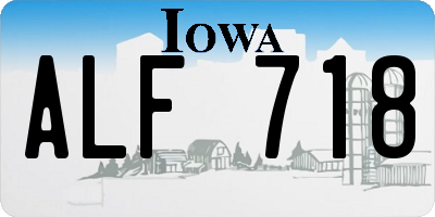 IA license plate ALF718
