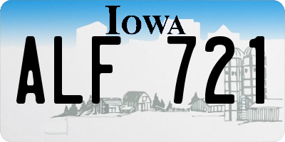 IA license plate ALF721