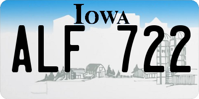 IA license plate ALF722