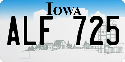 IA license plate ALF725