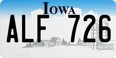 IA license plate ALF726