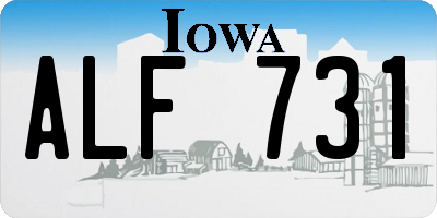 IA license plate ALF731