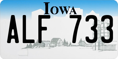 IA license plate ALF733
