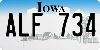 IA license plate ALF734
