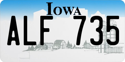 IA license plate ALF735