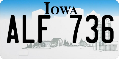 IA license plate ALF736