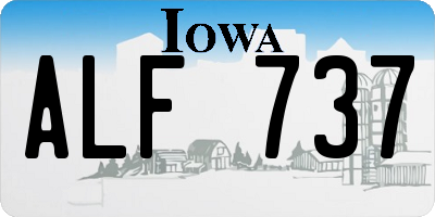 IA license plate ALF737