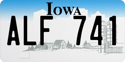 IA license plate ALF741