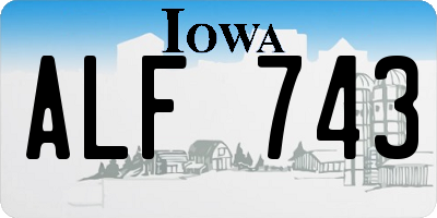 IA license plate ALF743