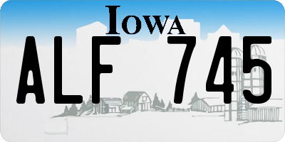 IA license plate ALF745