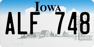 IA license plate ALF748