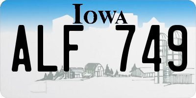 IA license plate ALF749