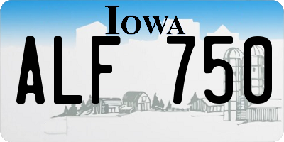 IA license plate ALF750