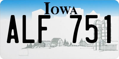 IA license plate ALF751