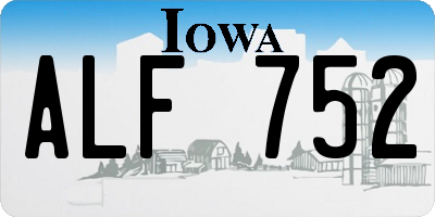 IA license plate ALF752