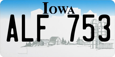 IA license plate ALF753