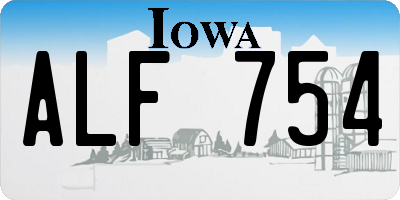 IA license plate ALF754
