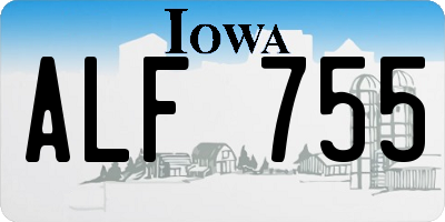 IA license plate ALF755
