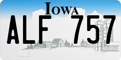 IA license plate ALF757