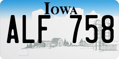 IA license plate ALF758