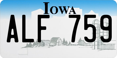 IA license plate ALF759