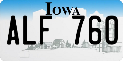 IA license plate ALF760