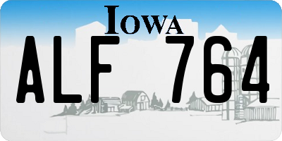 IA license plate ALF764