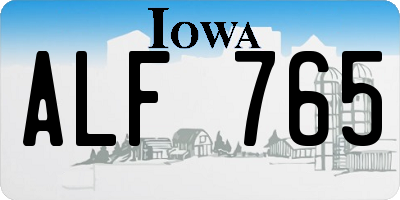 IA license plate ALF765