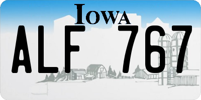 IA license plate ALF767