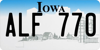 IA license plate ALF770
