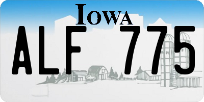 IA license plate ALF775
