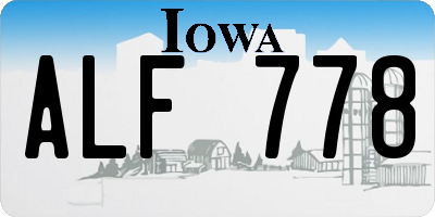 IA license plate ALF778