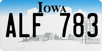 IA license plate ALF783