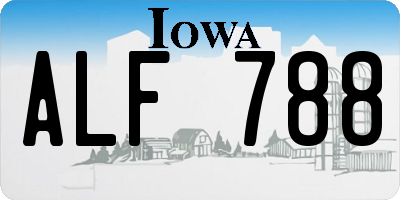 IA license plate ALF788